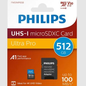 Philips Micro SD High Speed A1 U3 CL10 V10 512GB FM51MD55B/97