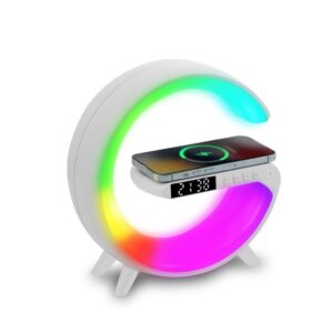 Mlab Parlante My Lil G 5 In 1 Cargador Inalámbrico + Luz Rgb + Reloj + Alarma White
