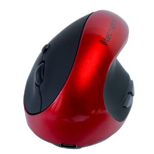 Tecmaster Mouse Ergonómico Inalámbrico Recargable Negro/Rojo