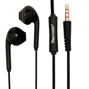 Tecmaster Auriculares Ergonómicos Intrauditivos Cableados 1.25m Negro