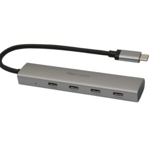 Tecmaster Hub Adaptador Tipo-C 4 En 1 Usb-C 3.2 Gen2 10Gbps Aluminio Plata