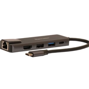 Tecmaster Docking Station 5 En 1 Type-C Hdmi + Rj45 + Usb 3.0/2.0 Gris/Negro