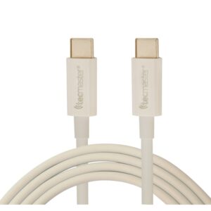 Tecmaster Cable Tipo-C a Tipo-C 1.5m TPE 100W 20V/5A Blanco