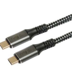 Tecmaster Cable Braided Reforzado Tipo-C a Tipo-C 1.2m 240W V4.0 4K-8K Gris/Negro