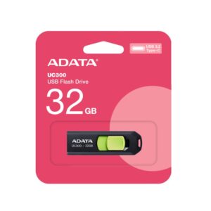 Adata Pendrive 32GB Usb 3.2 Tipo-C UC300 Negro/Verde
