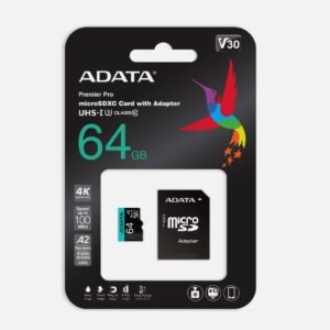 ADATA Micro Premier Pro SDXC/SDHC UHS-I U3 64GB (AUSDX64GUI3V30SA2-RA1)